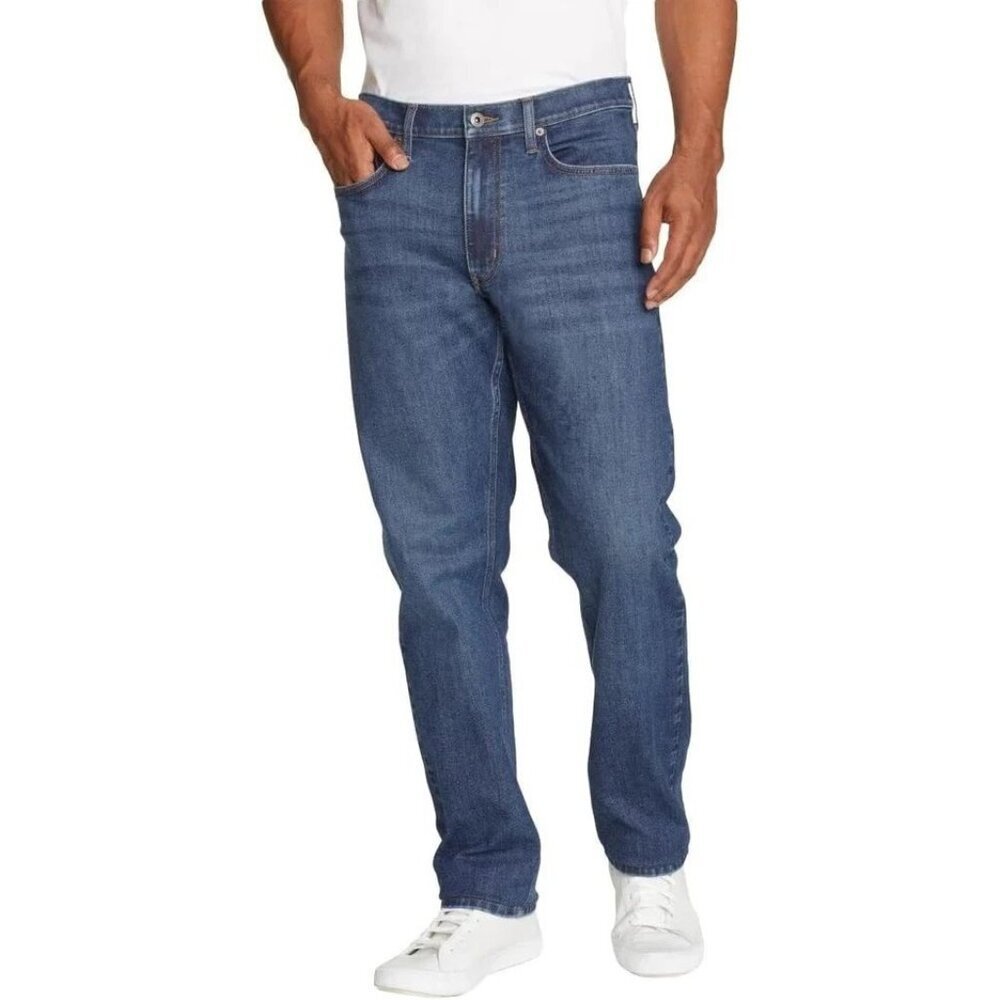 NEW Eddie Bauer Men's 30x30 Stretch Straight Fit Denim Jeans Blue - Picture 1 of 9